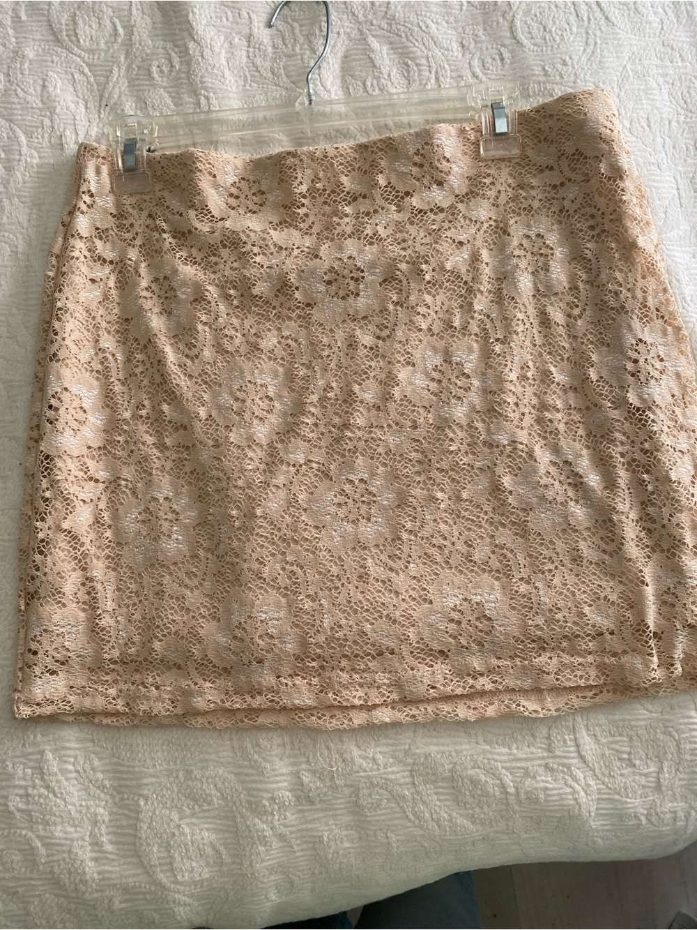 Gianni Bini Blush Lace Mini Skirt